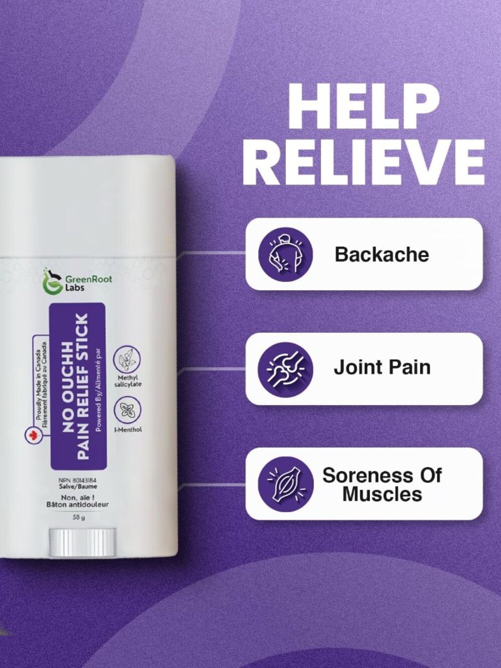 48. GreenRoot Labs No Ouchh Pain Relief Stick